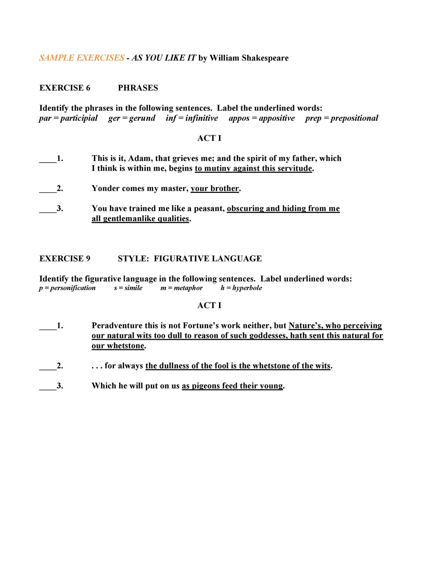 As You Like It by William Shakespeare