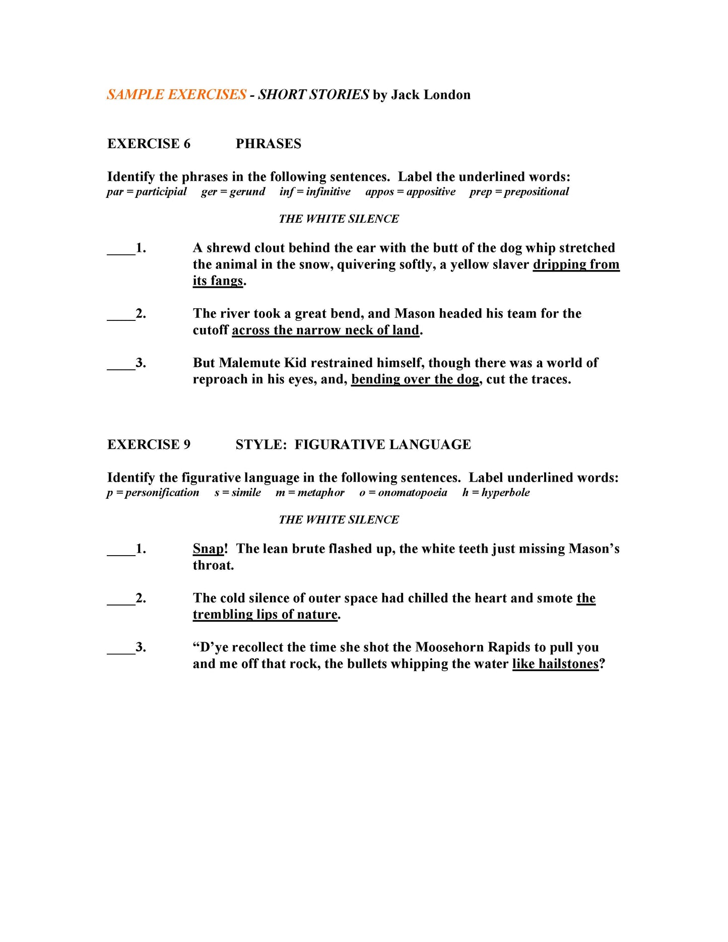 London Short Stories by Jack London