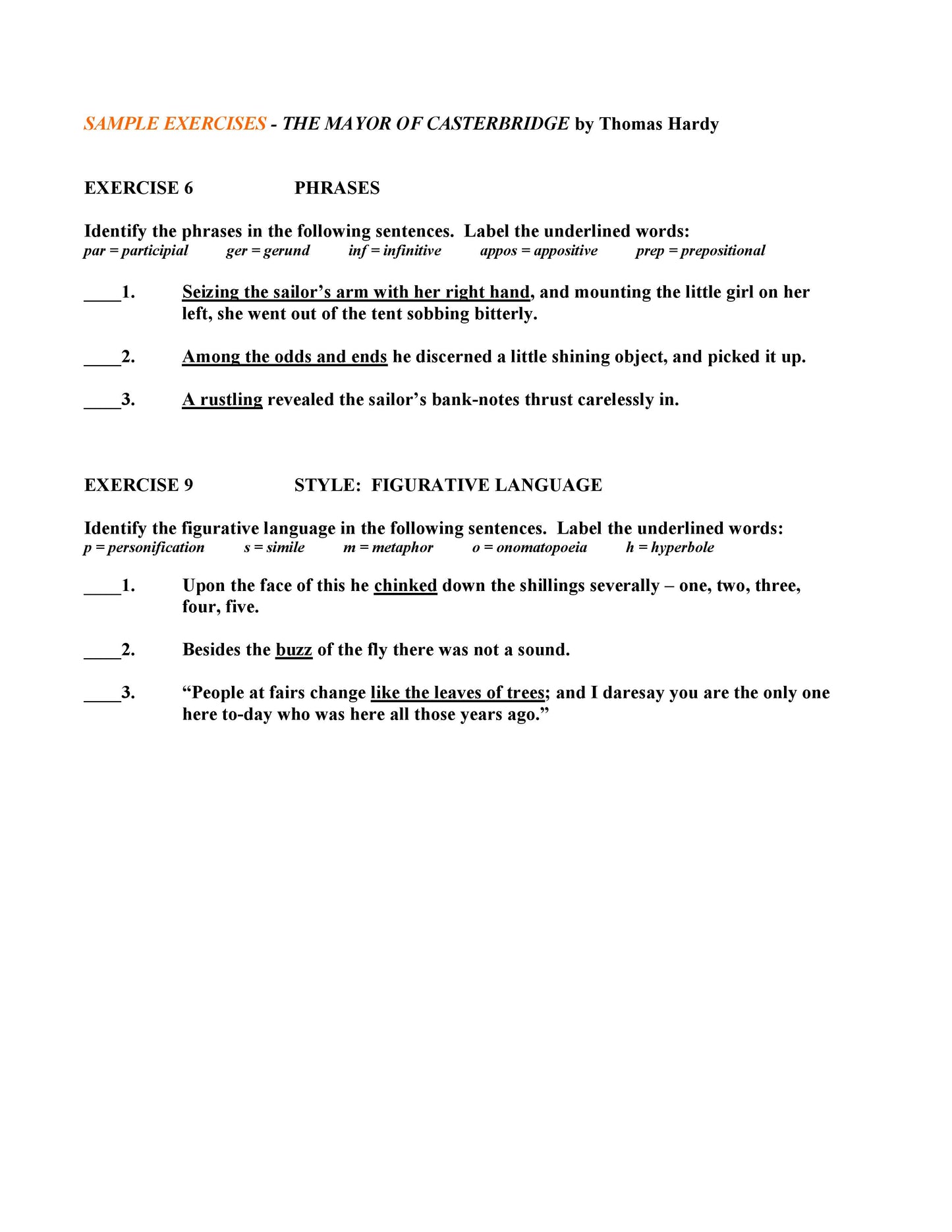 The Mayor of Casterbridge by Thomas Hardy