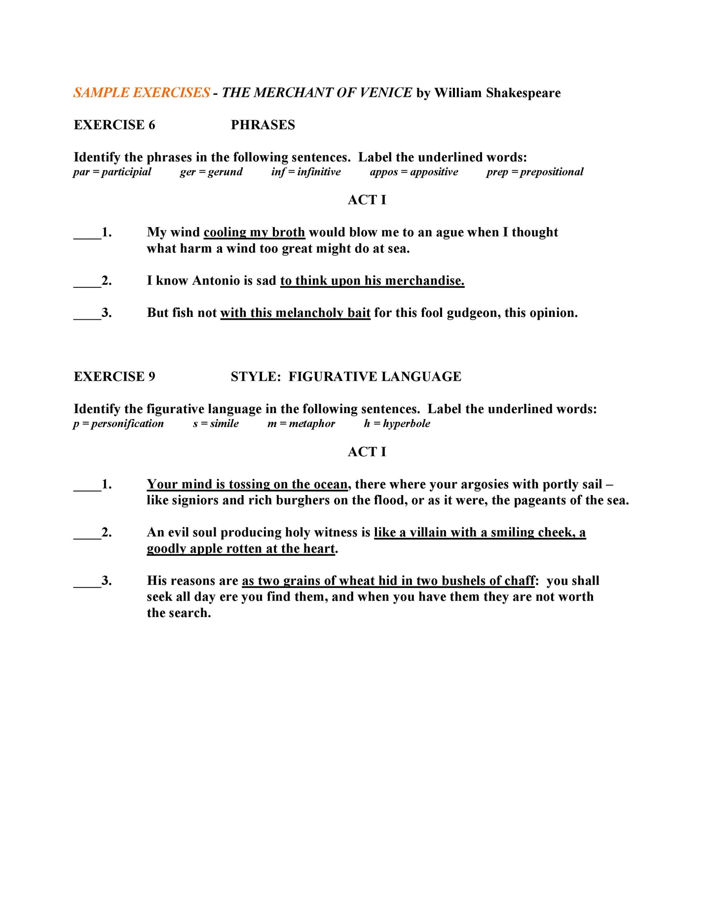 The Merchant of Venice by William Shakespeare