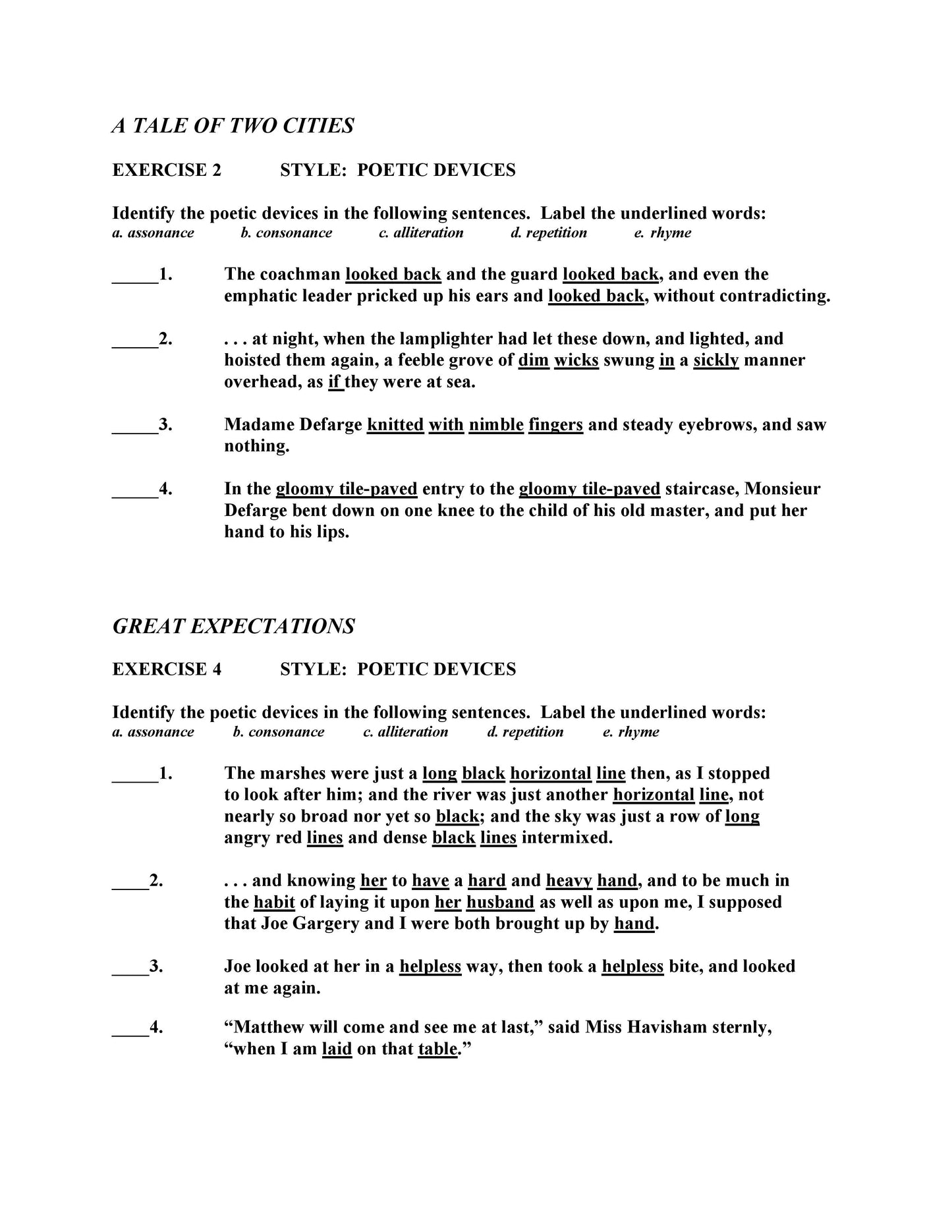 Poetic Devices in Dickens