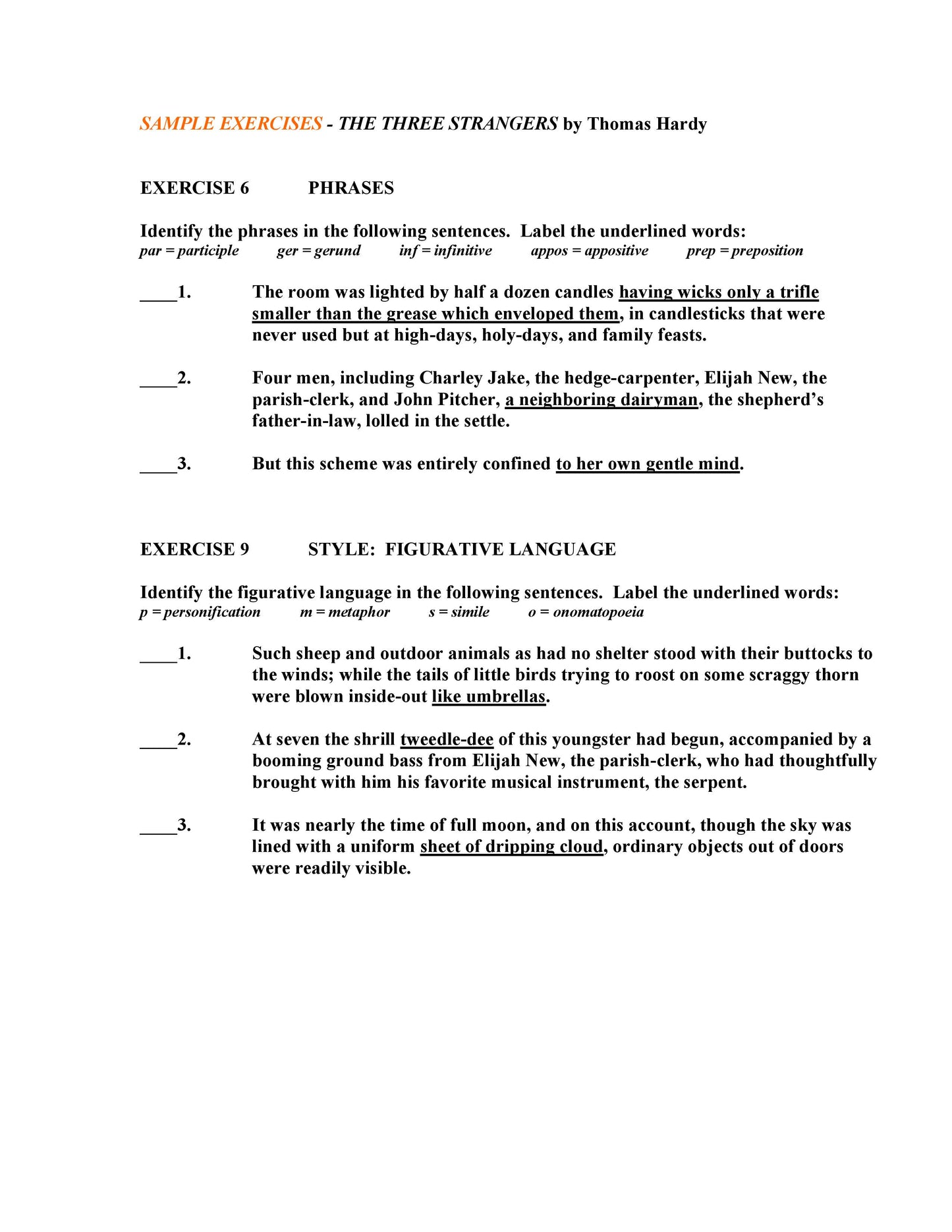 The Three Strangers by Thomas Hardy