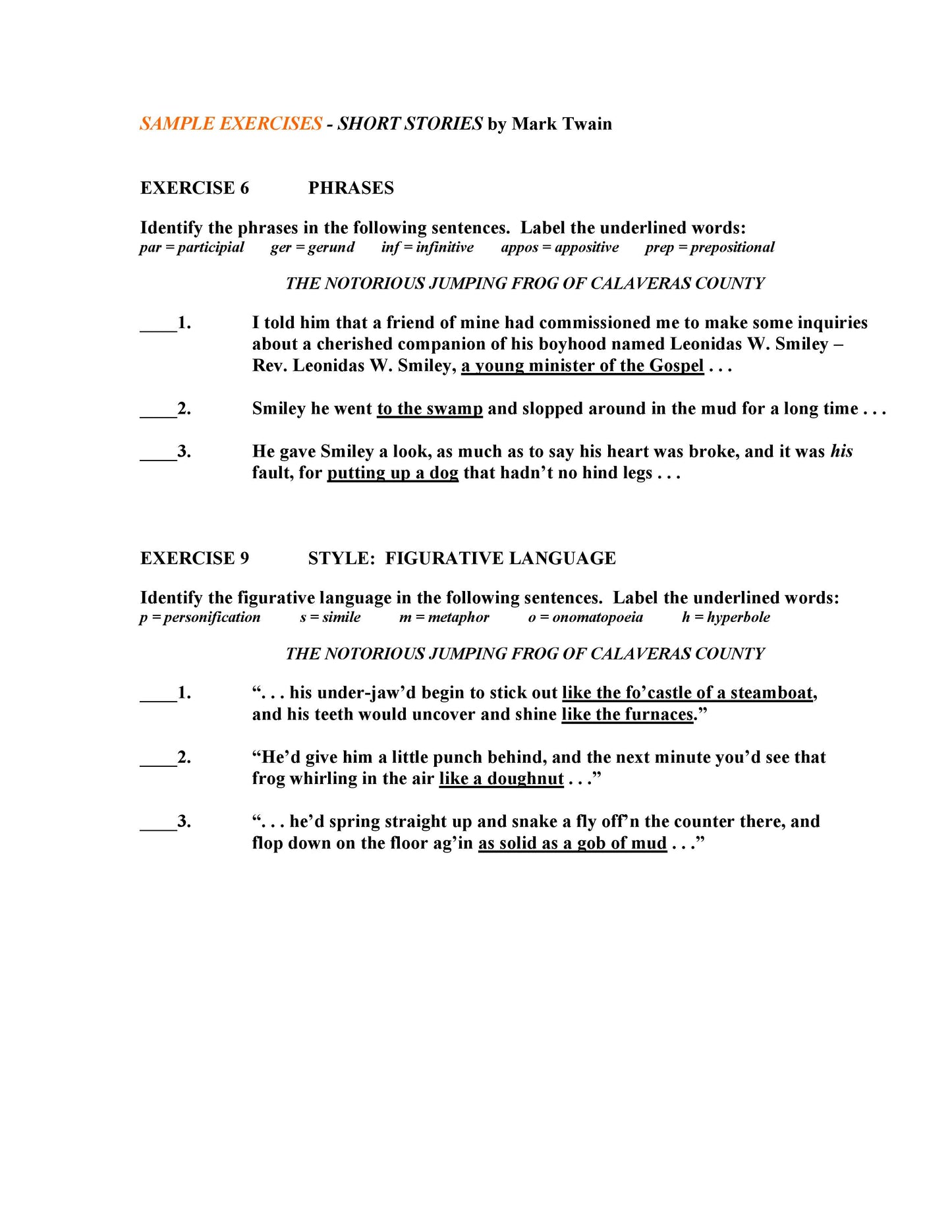 Twain Short Stories by Mark Twain