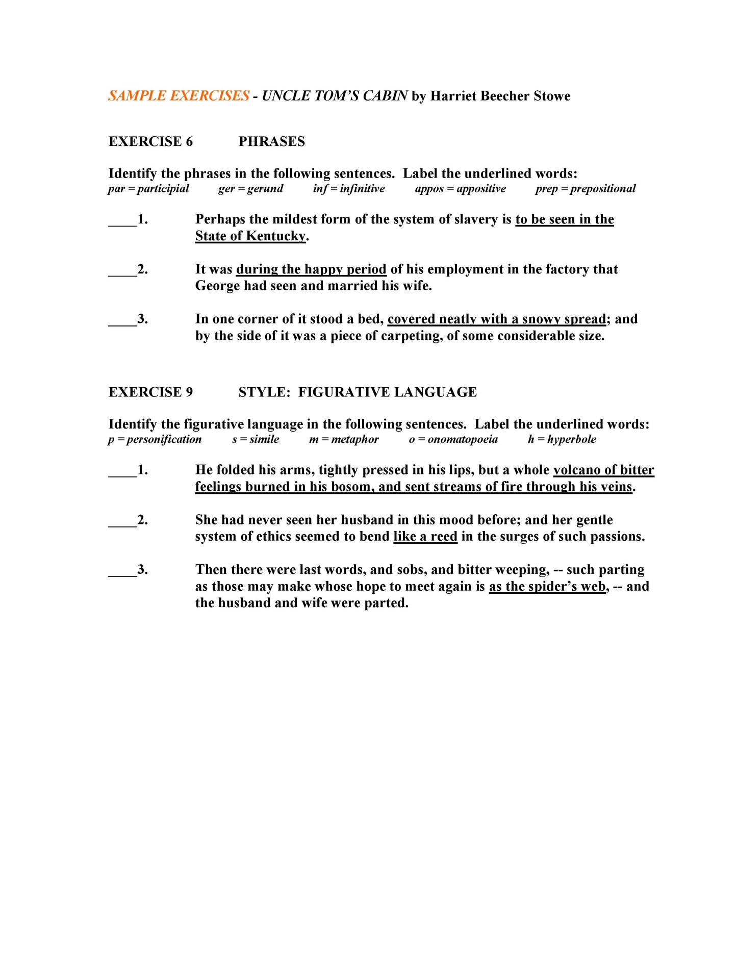 Uncle Tom's Cabin by Harriet Beecher Stowe